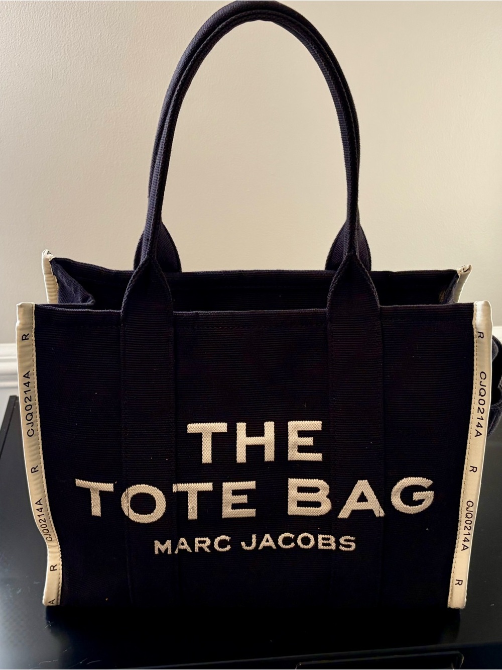 Marc Jacobs The Jacquard Canvas Tote Black and Cream